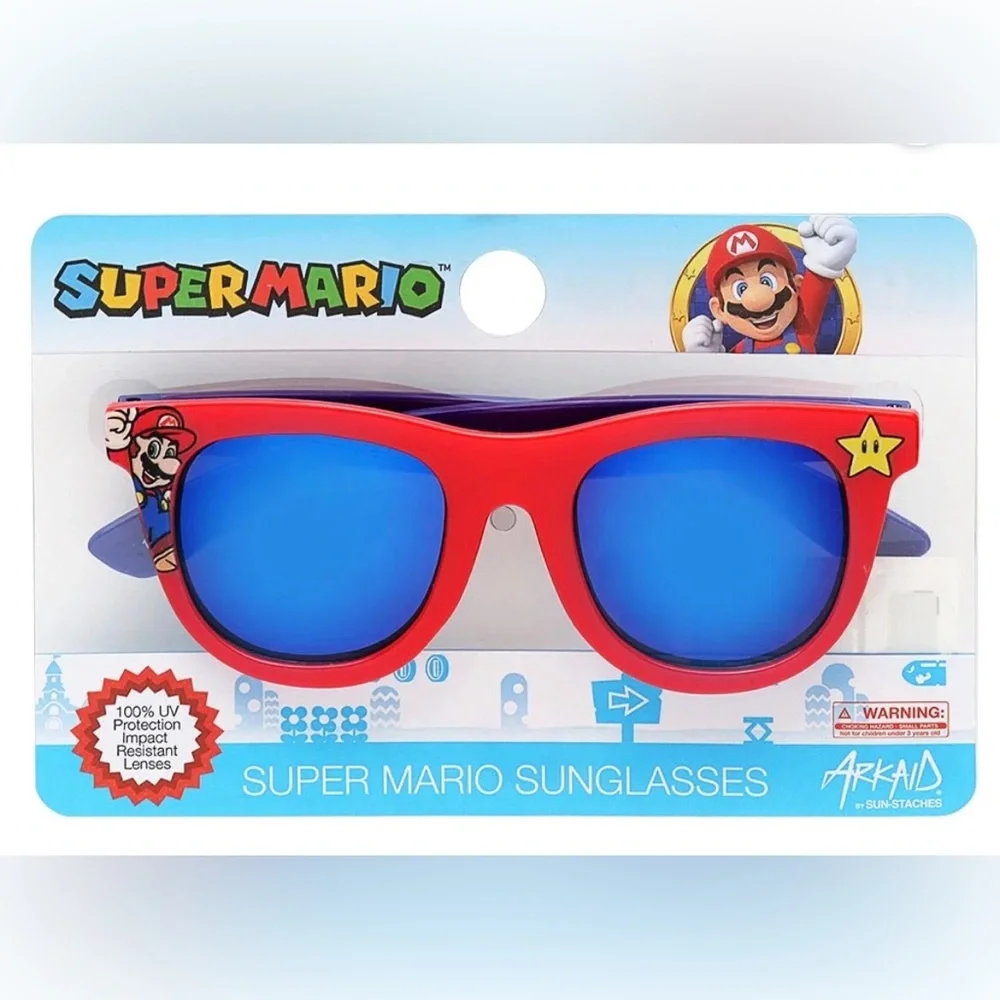 Nintendo Super Mario Brothers Red Wayfarer-Style Kids Sunglasses